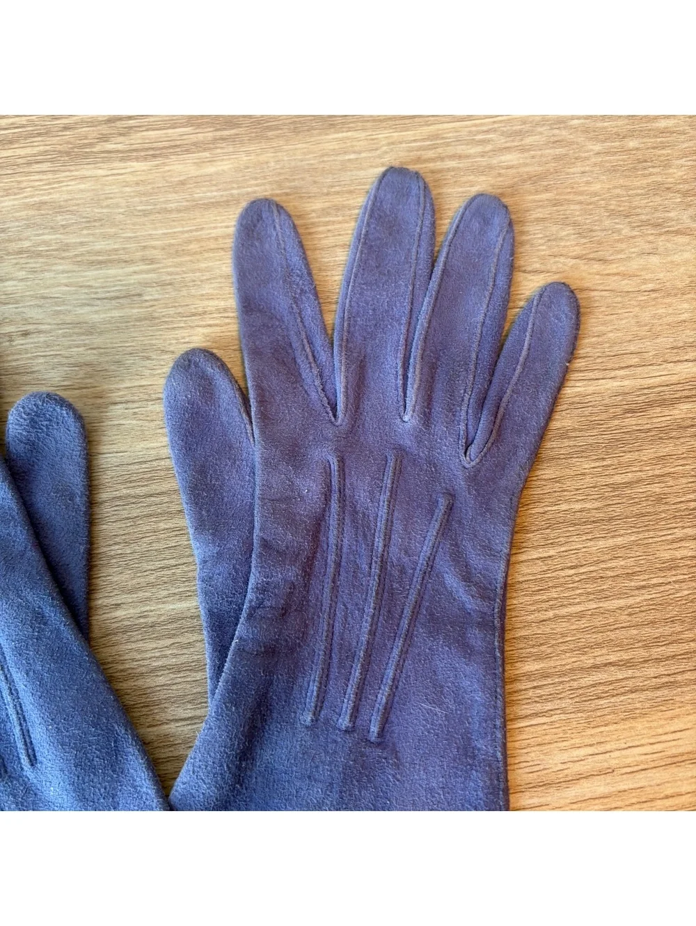 Vintage Purple Suede Gloves Dainty Retro Formal Wedding Tea Party Costume
